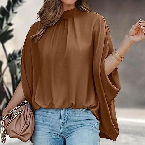 Oversized Top Batwing Sleeve Tarpaulin For Women