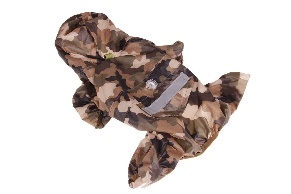 Raincoat with hat four colors pet clothes