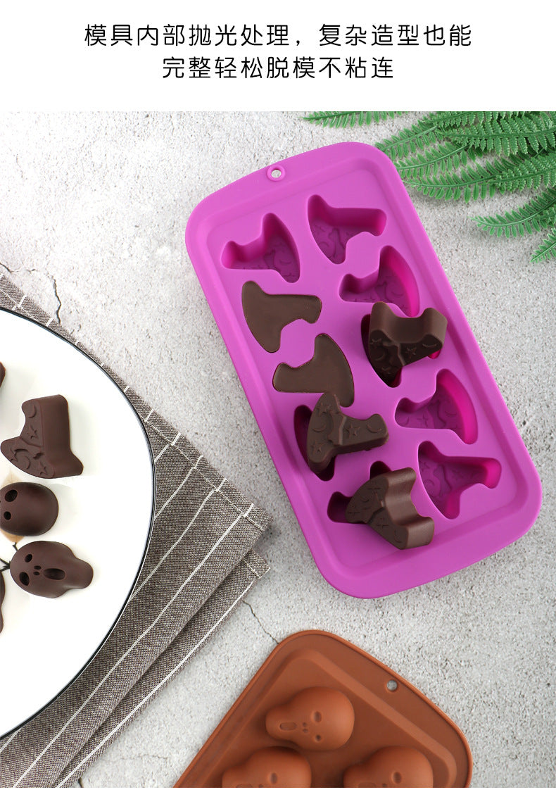 Halloween mold diy glue dripper pumpkin biscuit cake mold Candy Flip candy cookie skull skull chocolate mold