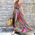 Backless printed dress