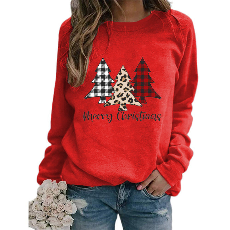 Christmas Merry christmas Christmas Tree Print Long Sleeve Sweat Loose Casual AliExpress