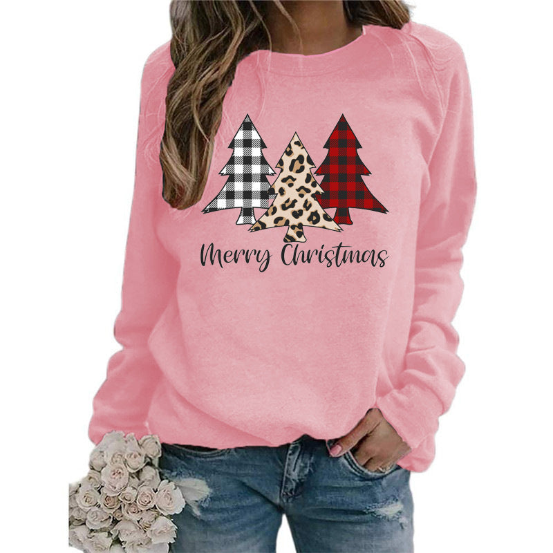 Christmas Merry christmas Christmas Tree Print Long Sleeve Sweat Loose Casual AliExpress