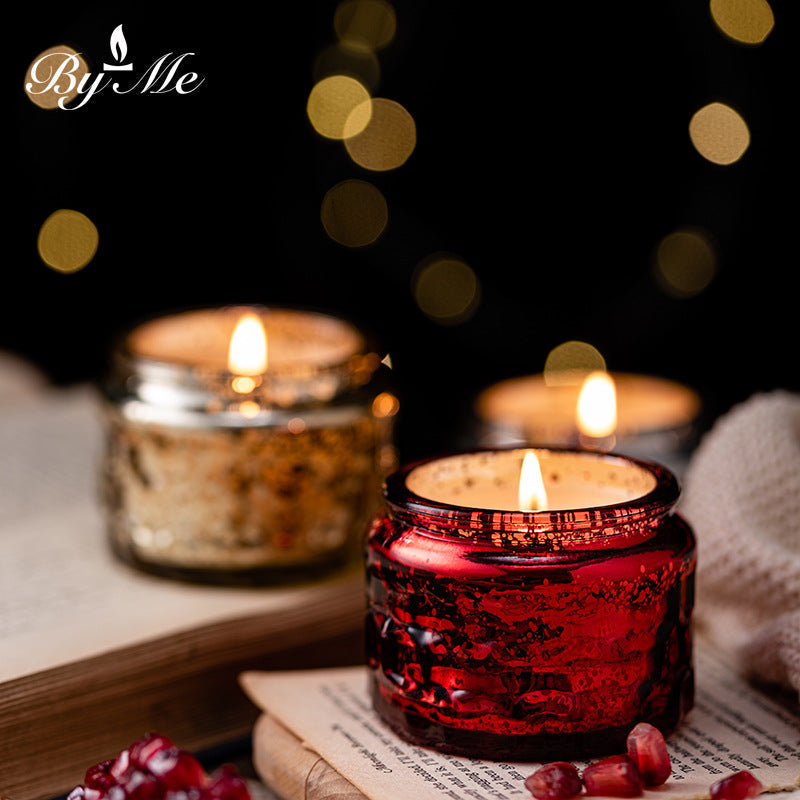 Byme Small Soy Wax Scented Candles for Home Use, Fragrance Decorations, Christmas Creative Painted Candle Cups, Gift Wholesale