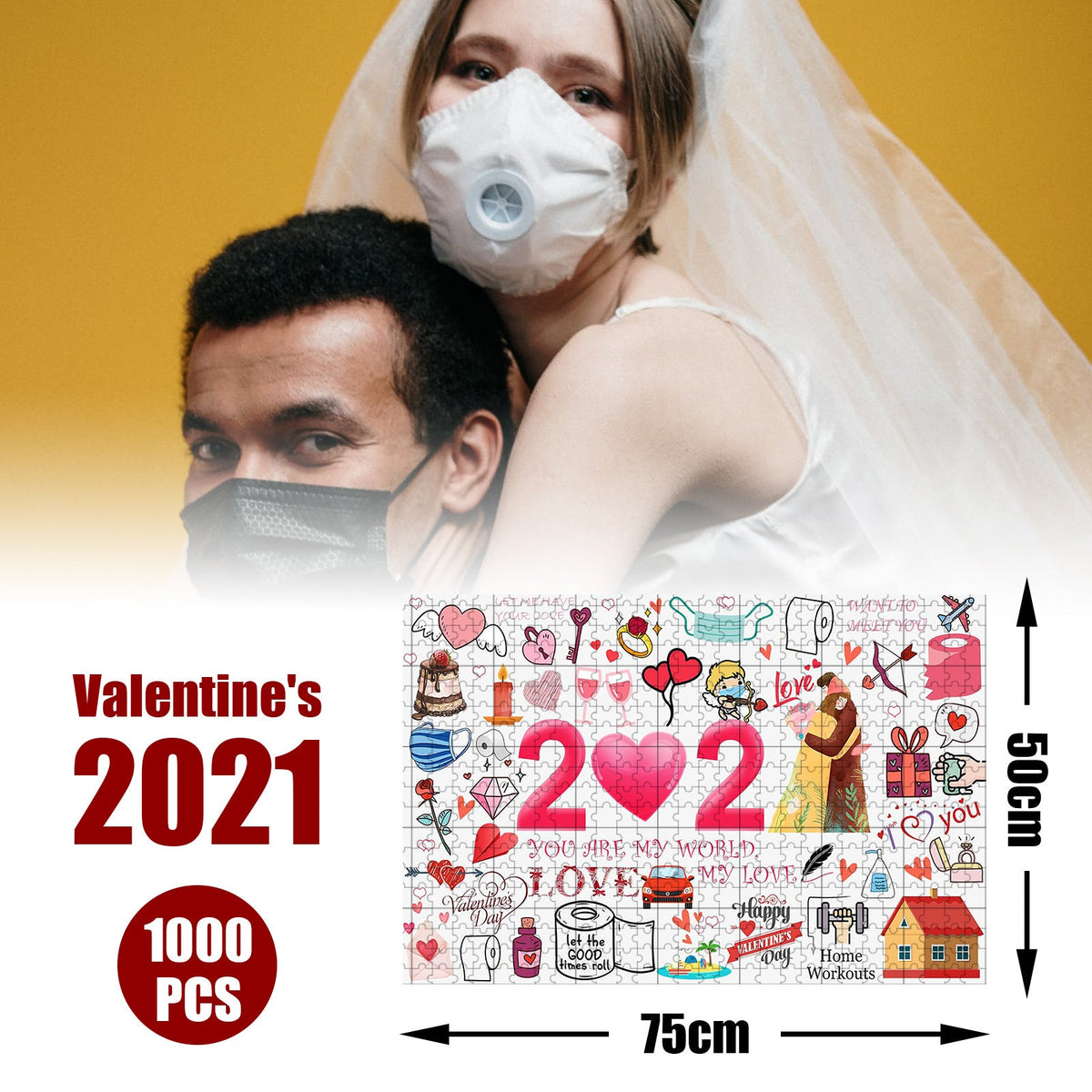 Valentine's Day Gift Puzzle 1000 Pieces Funny Toys Personalized Gifts Interactive Assemble Game