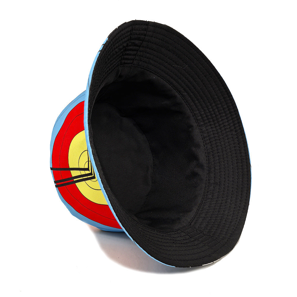 Archery Target Clock Pattern Bucket Hat Double-sided Wear