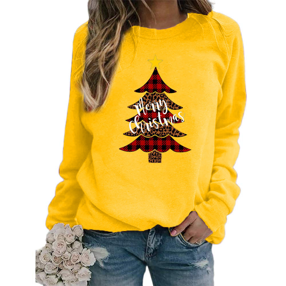 Christmas tree Merry Christmas pattern printed crew neck sweater European and American autumn and winter AliExpress ebay cross-border