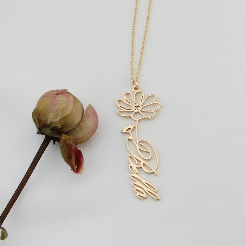 December Constellation Necklace Flower Name Necklace Customization