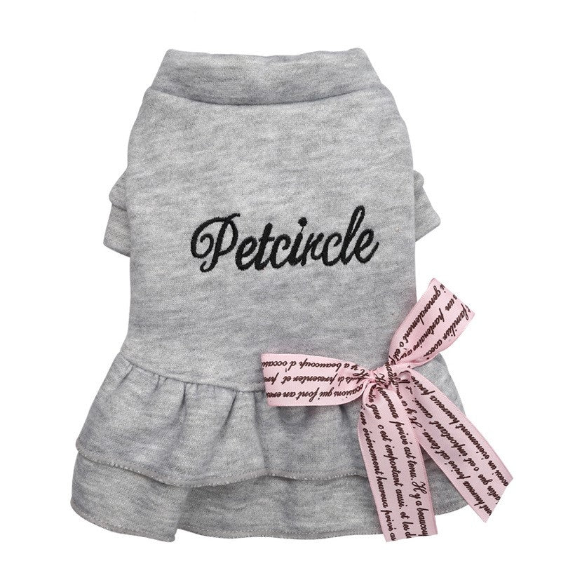 Puppy dress bow letter skirt