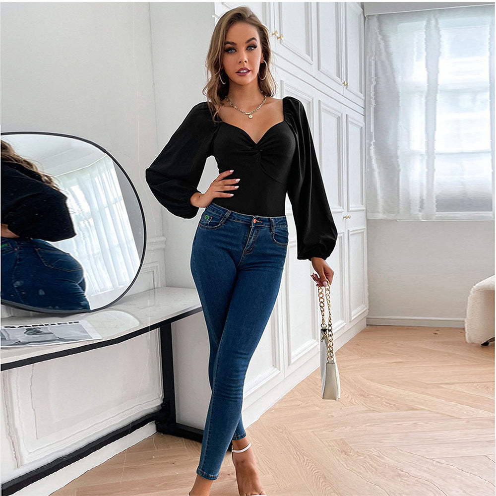 European And American Sexy Slim-fitting Bodysuit High-waisted Slimming Versatile Comfortable Autumn Winter Tapered Pants