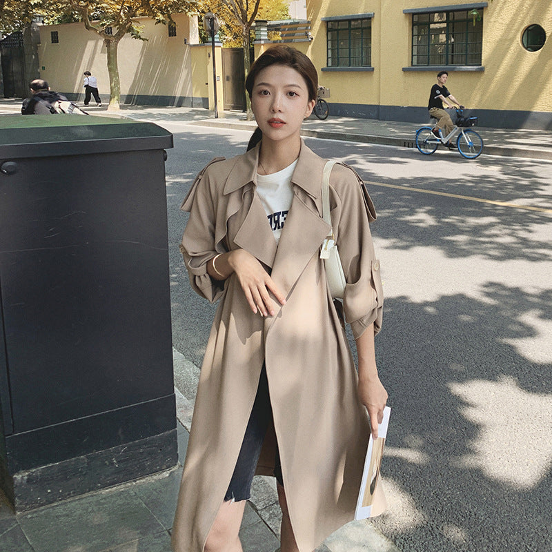 Women's Loose Mid-length Trench Coat