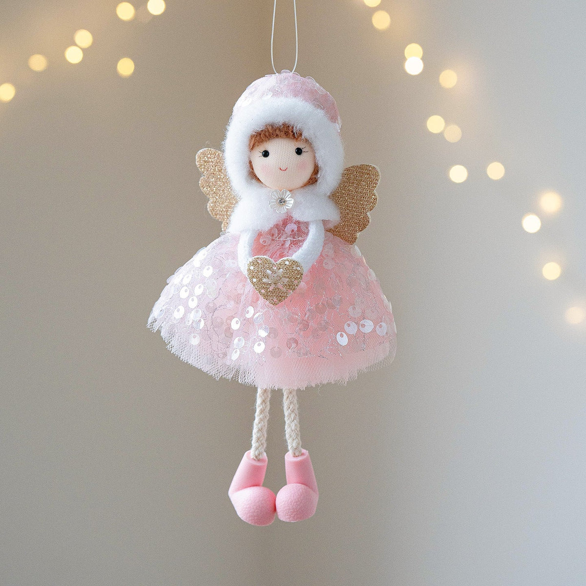 Christmas Winter Mesh Angel Big Eyes Girl Pendant