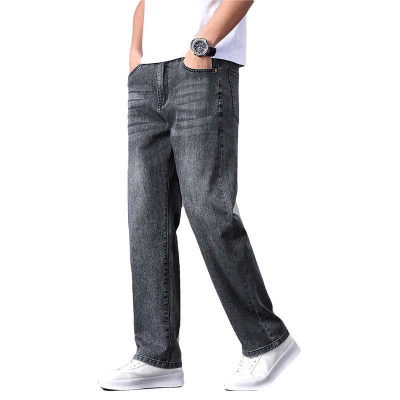 Summer Commute Jeans Men's High Sense Business Straight