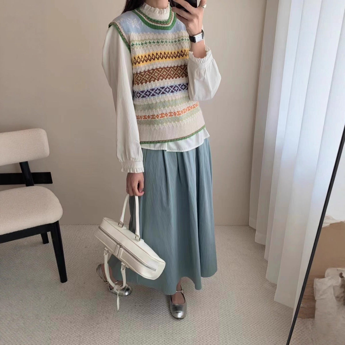 Women's Korean-style High-end Loose Jacquard Knitted Sweater