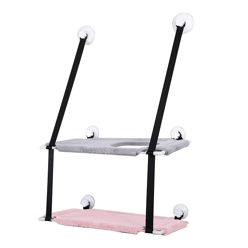Cross-Border Trade New Model Hanging Cat Climbing Frame Suction Cup Wall-Mounted Cat Bed Autumn and Winter Double-Layer Cat Bed Pet Supplies