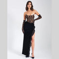 Sexy Lace Velvet Patchwork Dress For Women