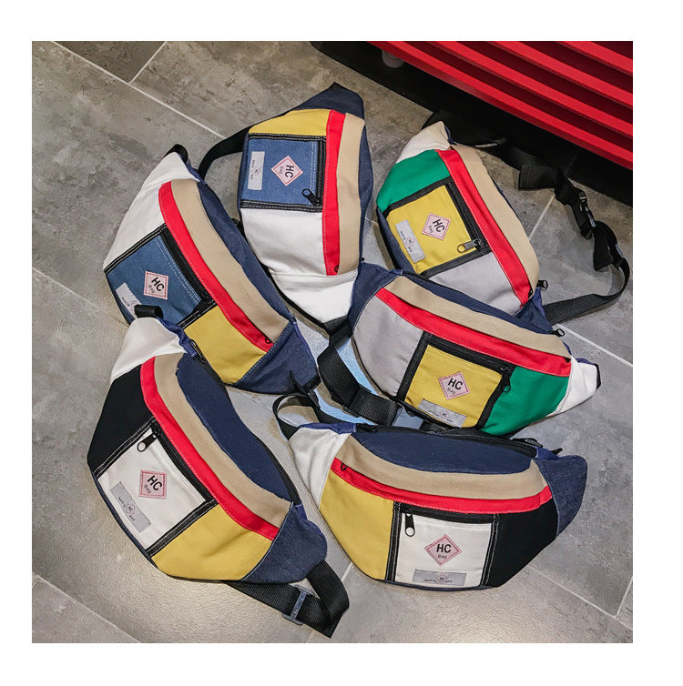 Contrast canvas bag mini sports chest