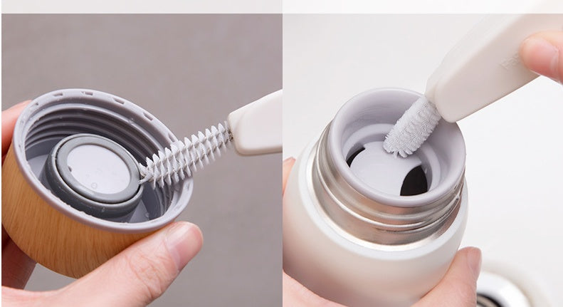 Kitchen Three-in-one Cleaning Brush Water Cup Lid Cup