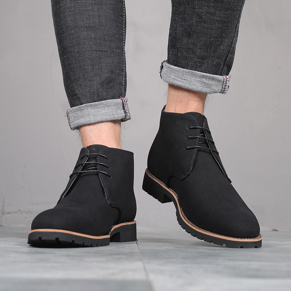 Pointed casual leather boots