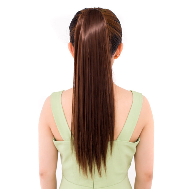 Lace-up Fashion Soft Wig Ponytail Realistic Matte Silk Long Straight Hair