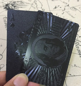 Black Diamond laser creative waterproof plastic poker, foreign trade gold foil poker table card