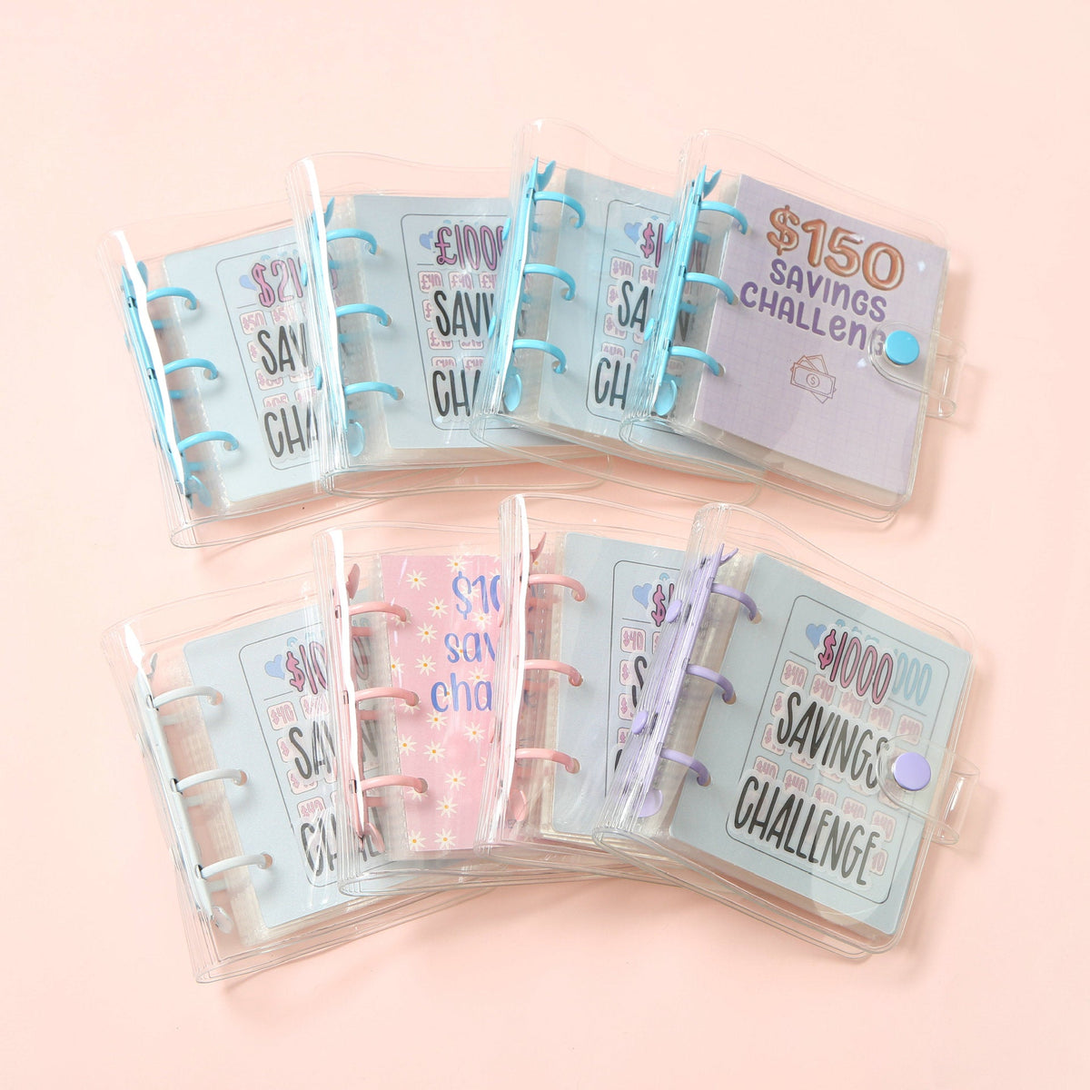 In Stock PVC3 Hole Mini Money Saving Challenge Loose-leaf Binder With Envelope SavingBinder Savings Storage Storage Book