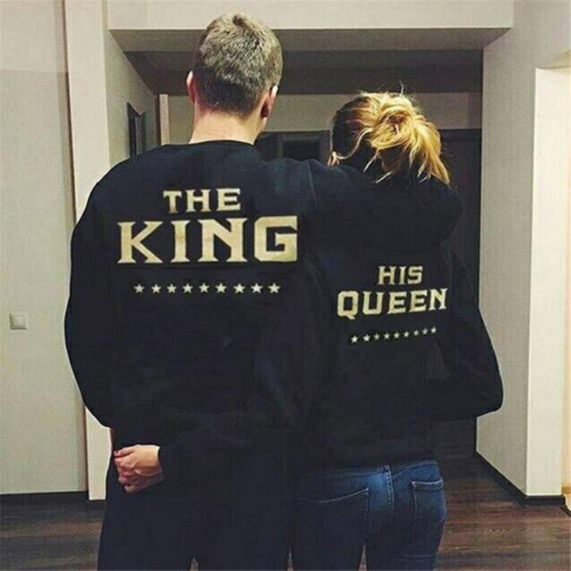 QUEEN five-pointed star print couple sweater