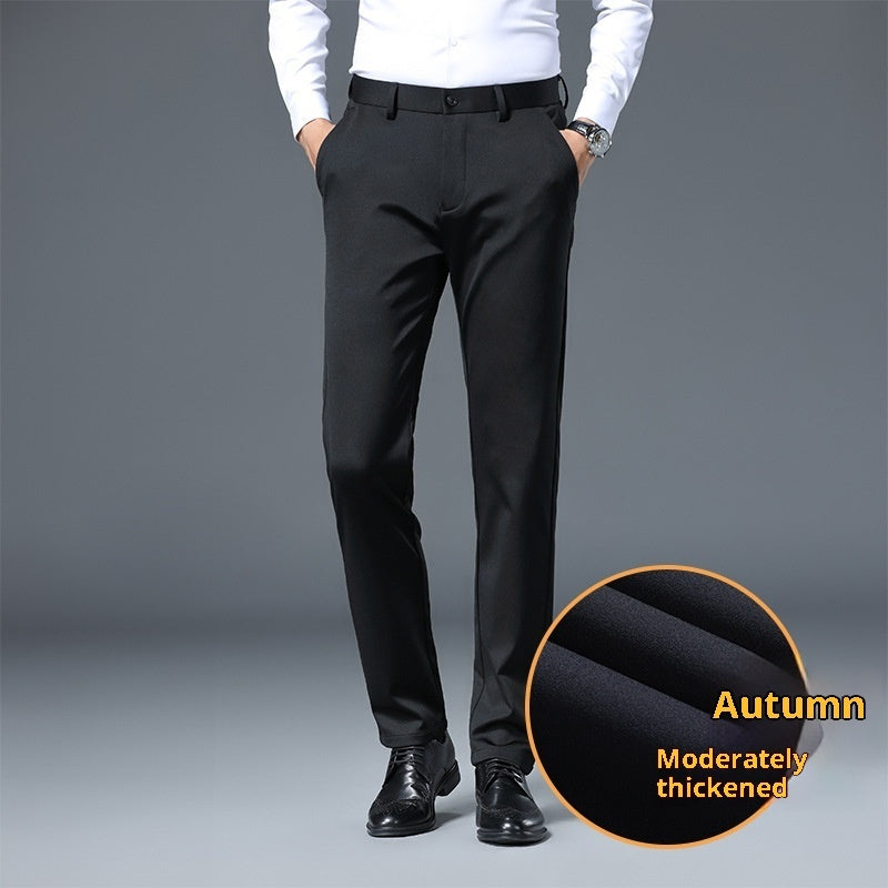 Draping Slim-fit Stretch Casual Pants For Men