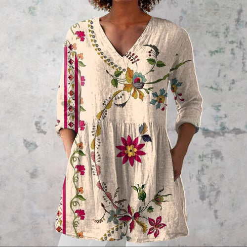 Female Creative Fish Pattern Vacation Style Dress