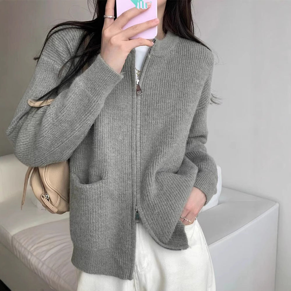 Design Temperature-sensitive Soft Wind Soft Glutinous Sweater Coat