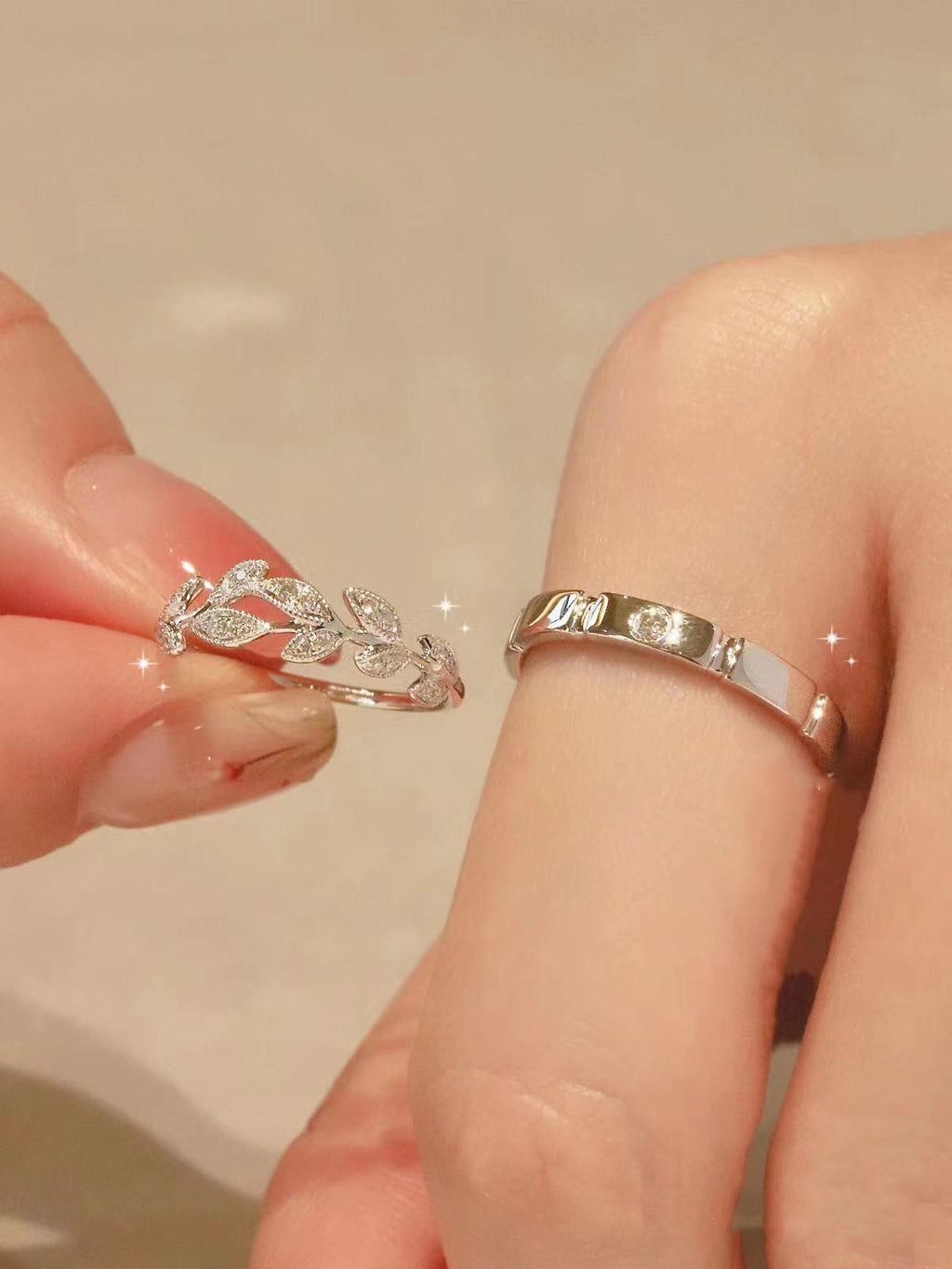 Couple Ring Sterling Silver Couple Rings Wedding Ring Valentine's Day Gift