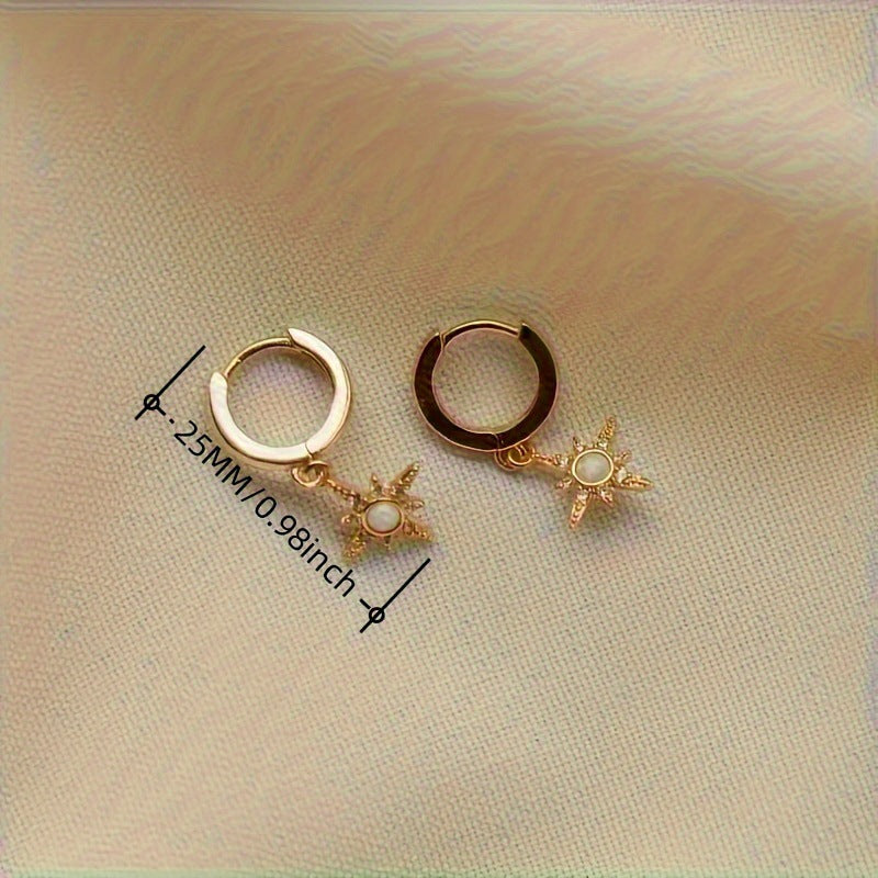 Eight-pointed Star Opal Earrings For Women