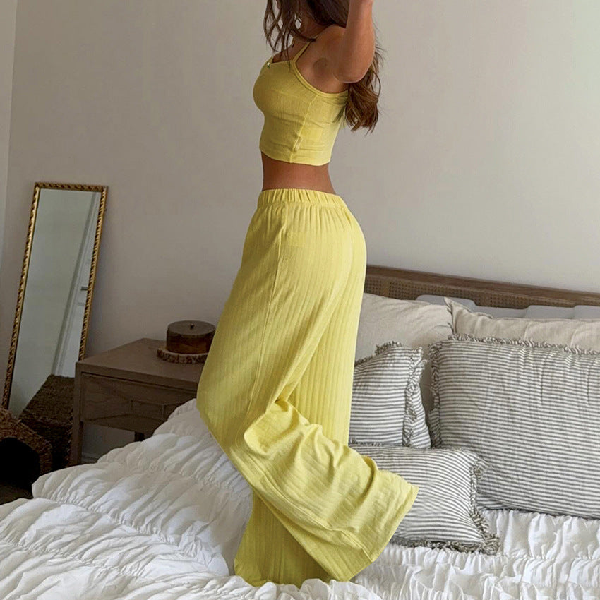 Summer New Arrival Camisole And Wide-leg Pants Two-piece Set