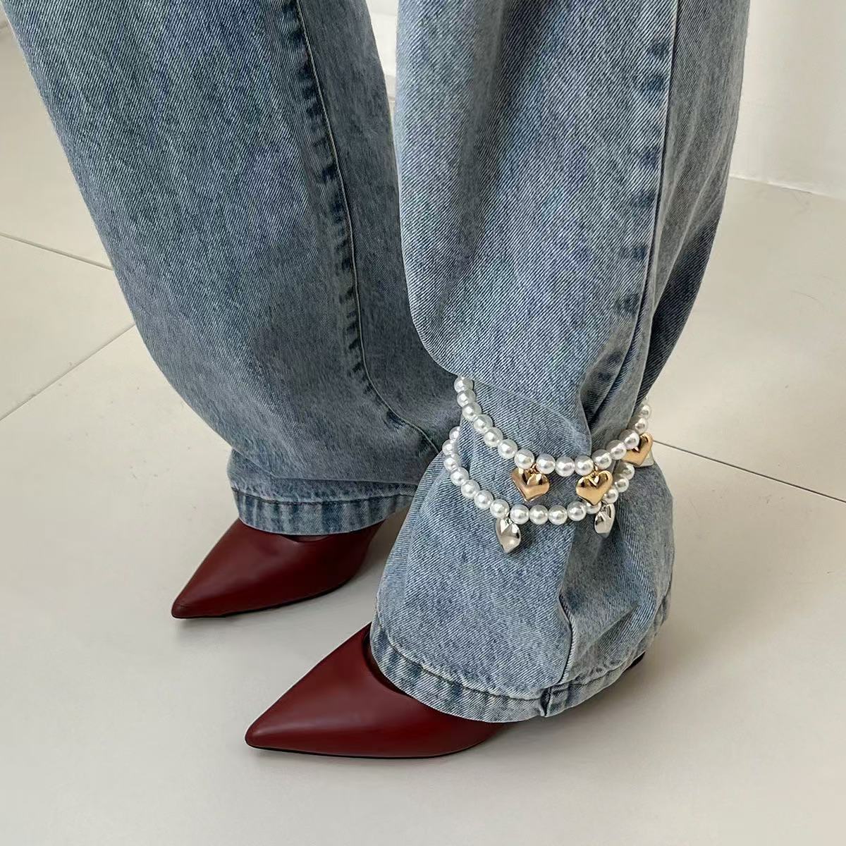 Accessories Ins-style Pearl Beaded Jeans Chain