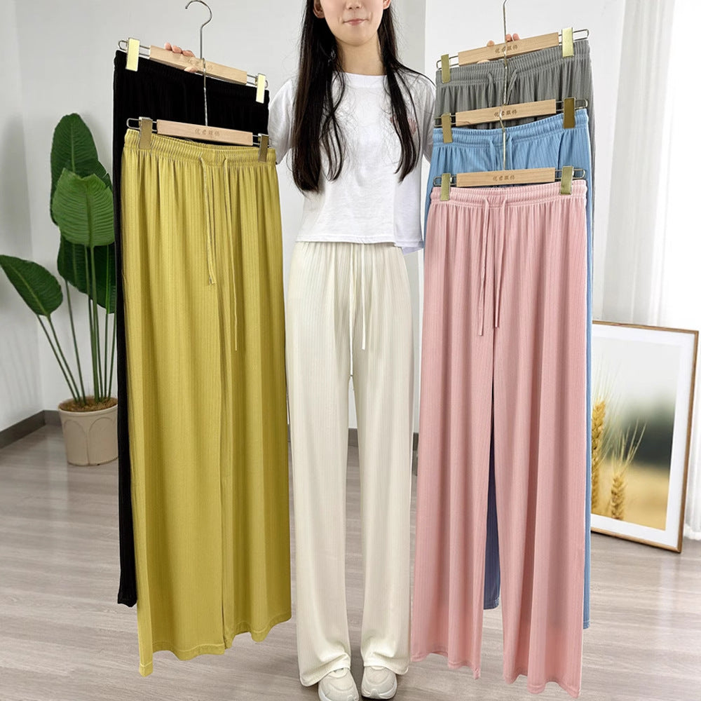 Women's Jacquard Summer Pants Slimming And Casual Trousers
