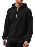 Padded Fleece Sweater Solid Color Half Zip Hooded Work Clothes Pullover