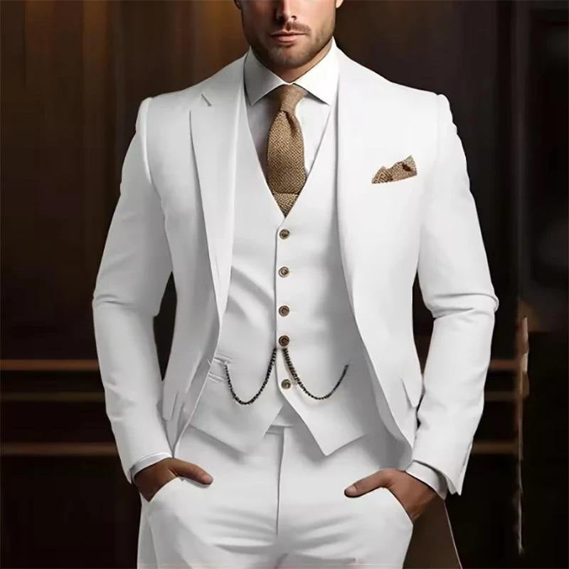 Men's High-grade Gentleman Temperament Slim Suit Three-piece Suit