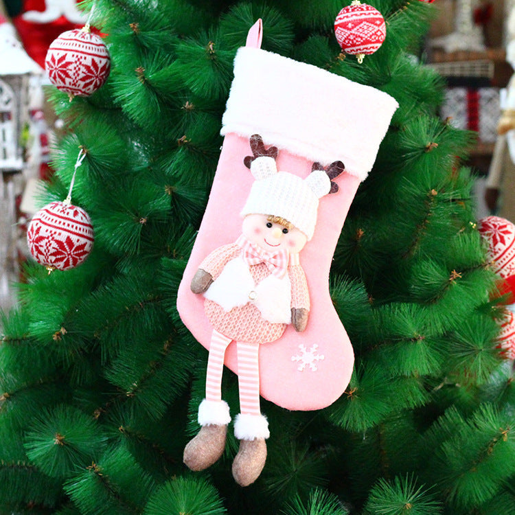 Christmas Knitted Fabric Doll Gift Bag