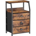 3 Drawer Bedside Table - Modern Storage Unit Slim Dresser with Shelf Nightstand