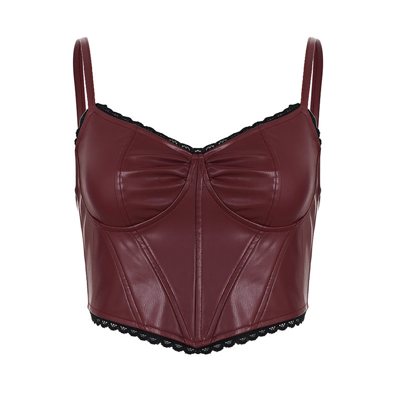 Women's Lace-Patchwork Corset-Style Asymmetrical Camisole