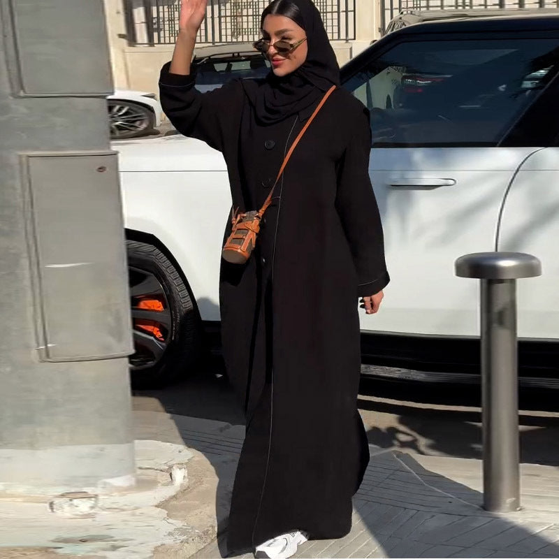 French Comfortable Mid-length Robe Women's Trench Coat And Overcoat