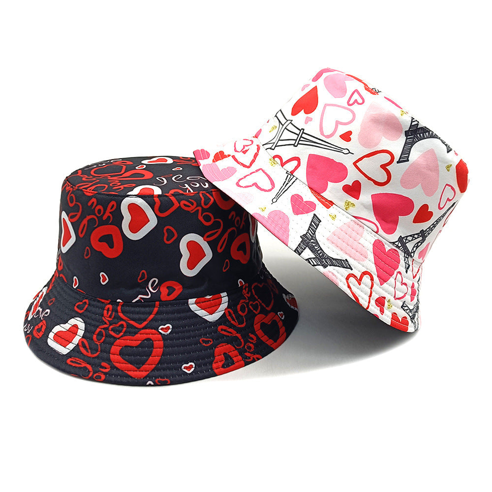 Heart Love Heart Pattern Bucket Hat