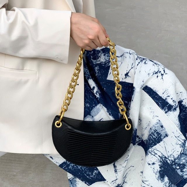 One-shoulder armpit bag women bag all-match crescent bag