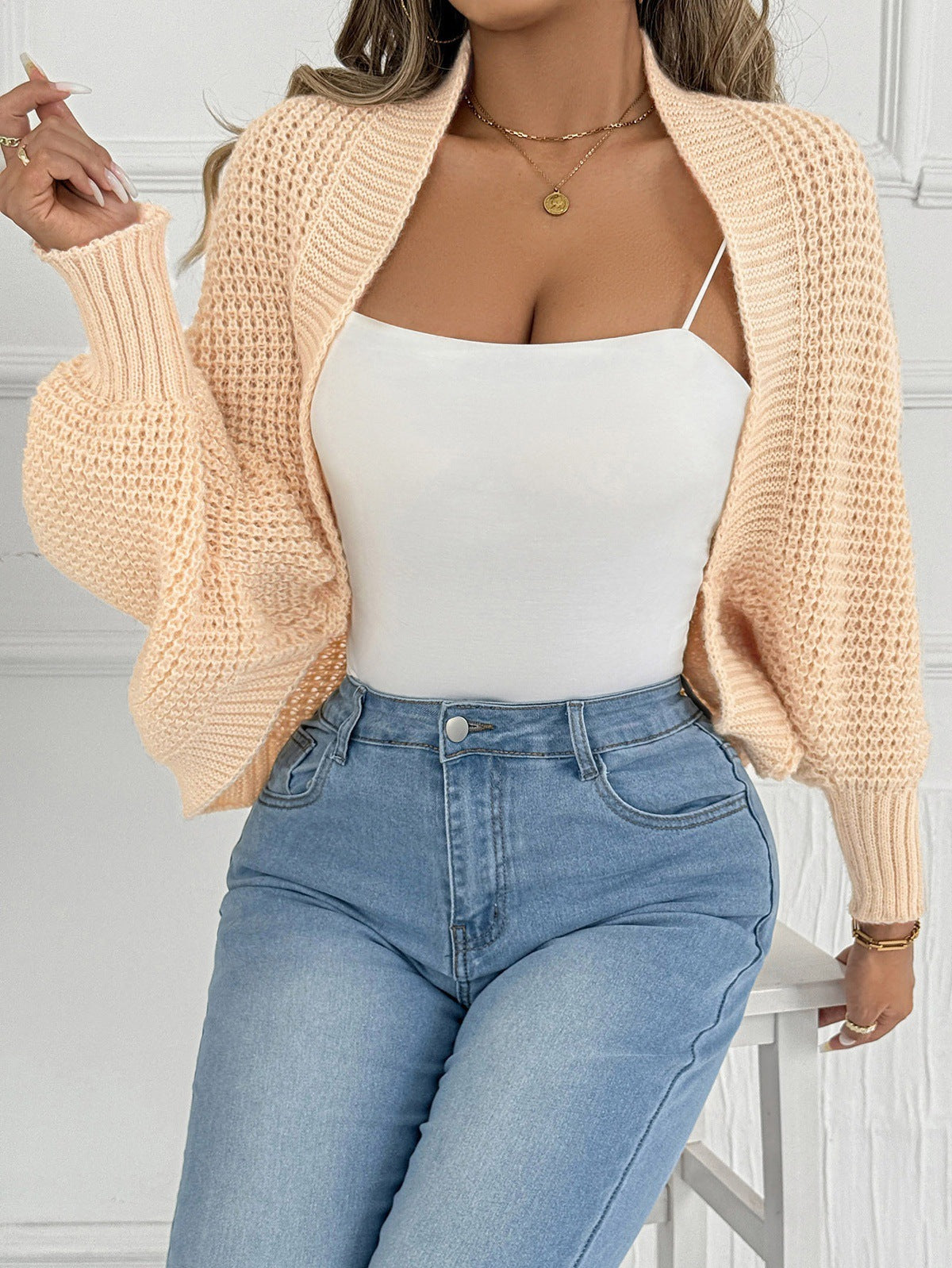Women's Cardigan Short Coat Shawl Irregular Sweater