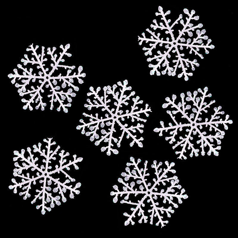 Christmas Decorations Brushed Plastic Snowflake Flakes