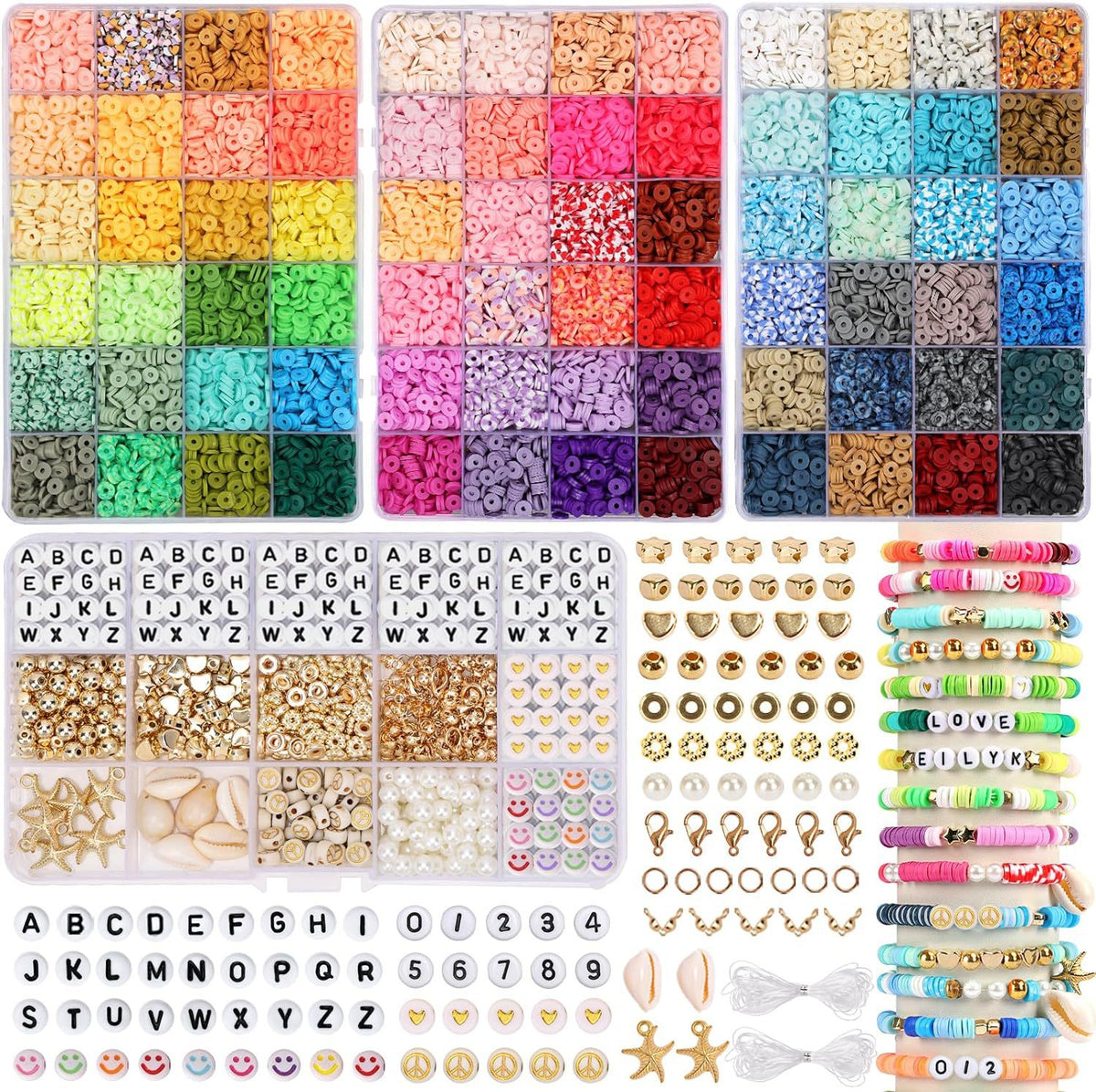 Multi-Color Soft Ceramic Beads Ornament Sets Of Boxes