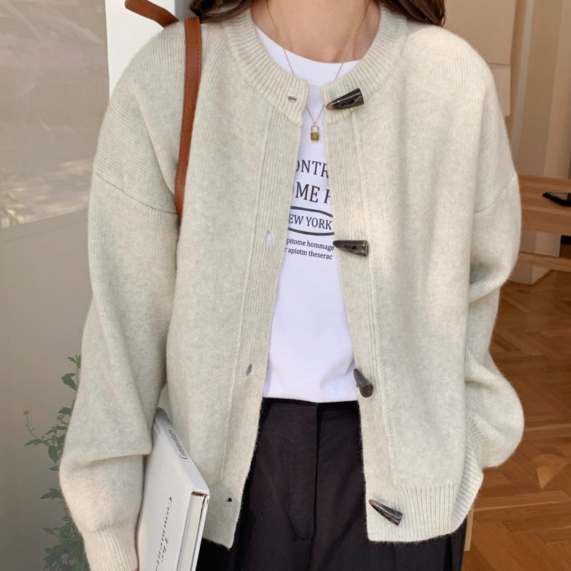 Gray Loose Knitted Women's Chanel Style Top