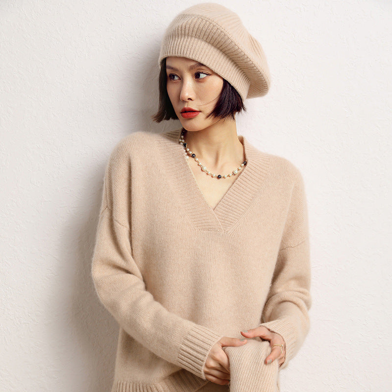 Cashmere Knitted Loose Versatile Women's Beret