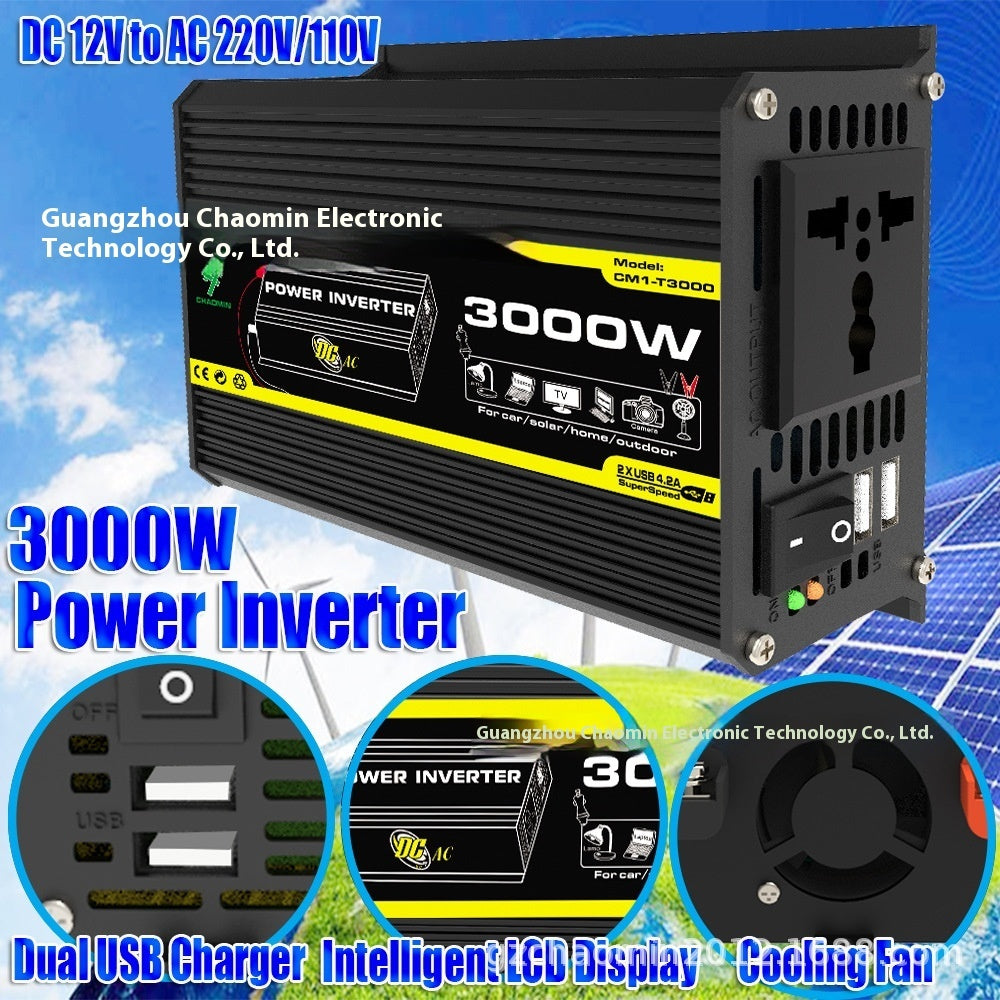 Inverter 12V To 220V110V3000W Vehicle Solar Power Conversion Inverter Off-grid High Frequency Correction