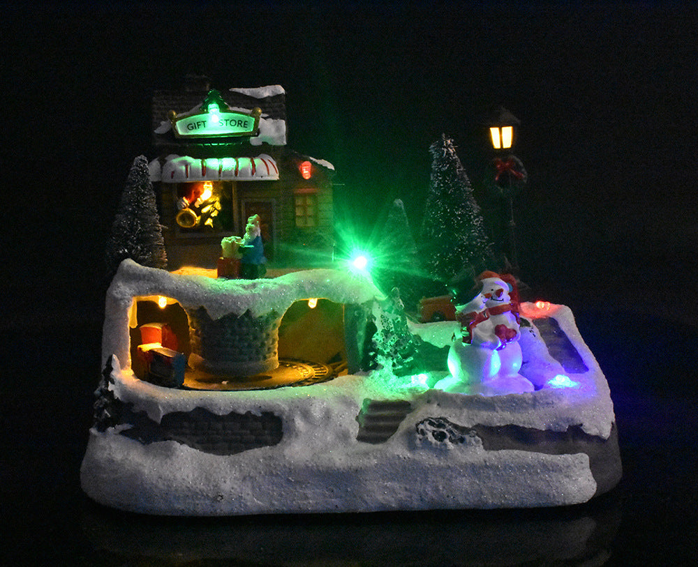 Christmas Glowing LED Light Music House Christmas Decorations