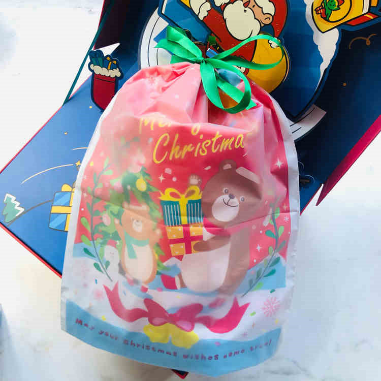 Japanese Style Christmas Drawstring Bear Bag